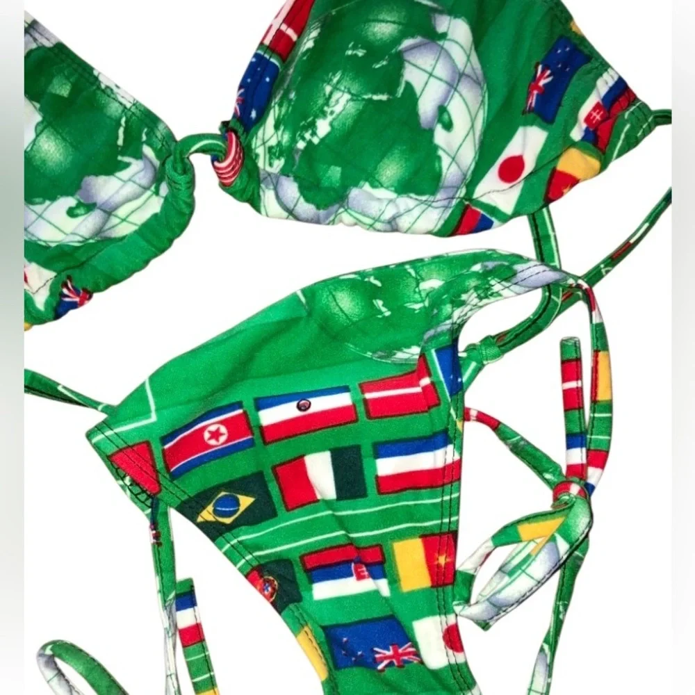 Colorful coexist Flag Print Bikini Set